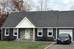 GAF 50 year roof in Pewter Gray and King Classic Siding in Indigo