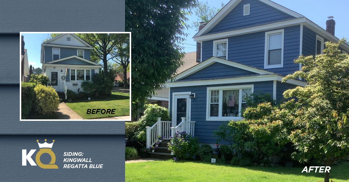 Blue summery skies to match this beautiful Regatta Blue home<br />
KingWall: Regatta Blue